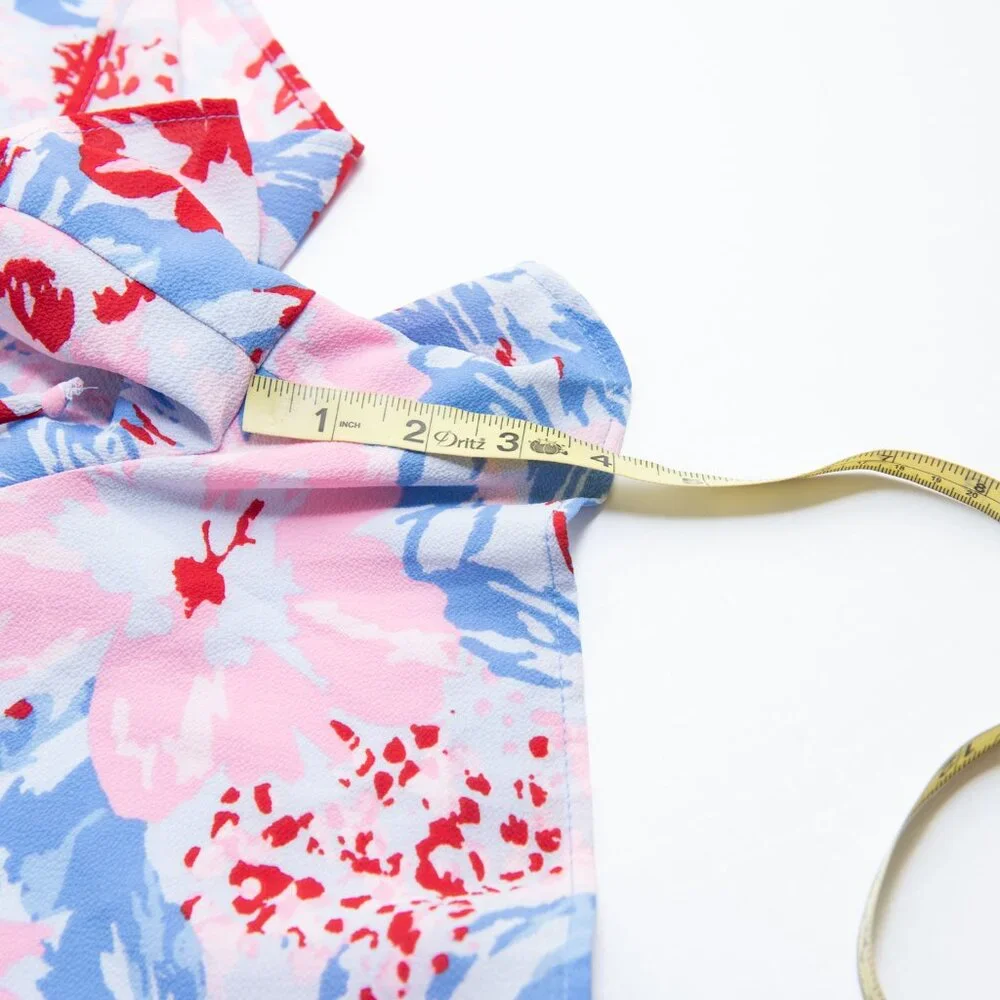 Gibson x Hi Sugarplum Mykonos Romper Abstract Floral Racerback Pink Blue XS New - Picture 7 of 8